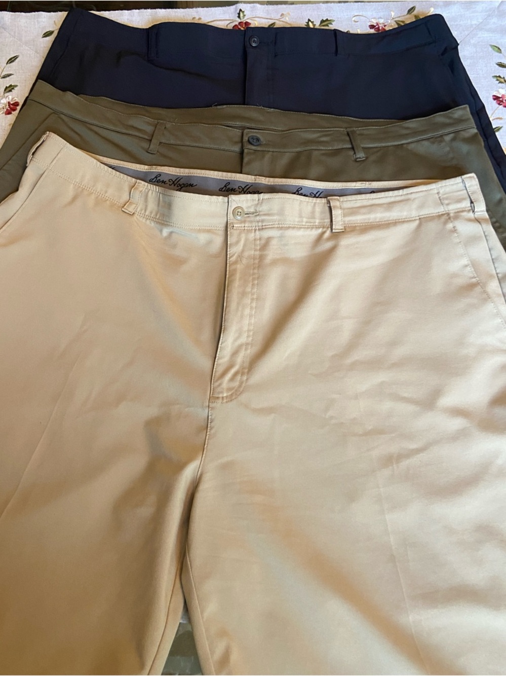 3 pairs Men’s Flat-Front Shorts in Beige, Olive, and Navy